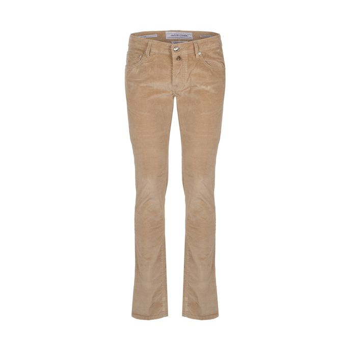 PANTALONE 5 TASCHE IN VELLUTO A COSTE Uomo Beige