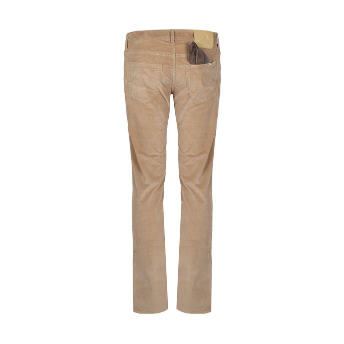 PANTALONE 5 TASCHE IN VELLUTO A COSTE Uomo Beige