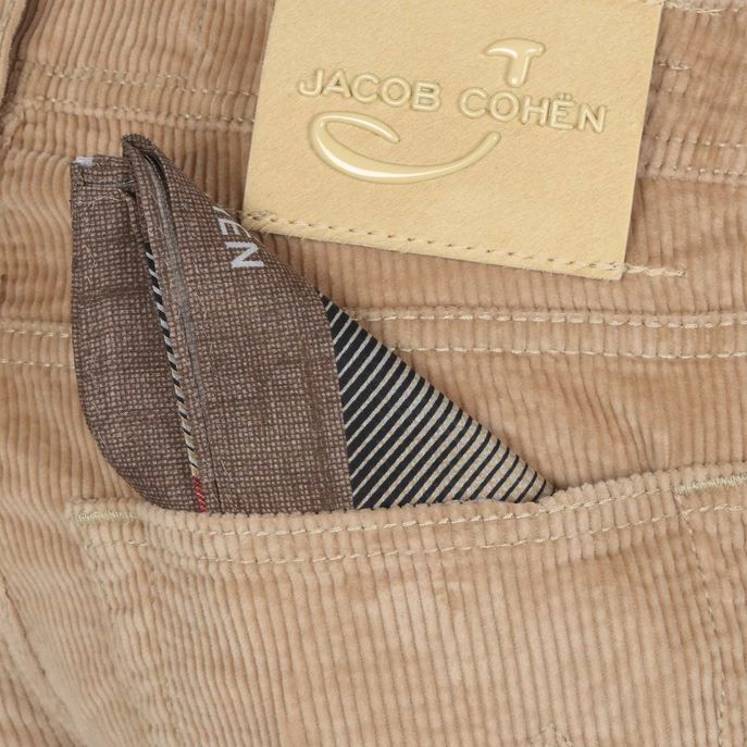 PANTALONE 5 TASCHE IN VELLUTO A COSTE Uomo Beige