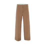 PANTALONE A GAMBA LARGA IN GABARDINA Donna Kaki PANTALONE A GAMBA LARGA IN GABARDINA Donna Kaki