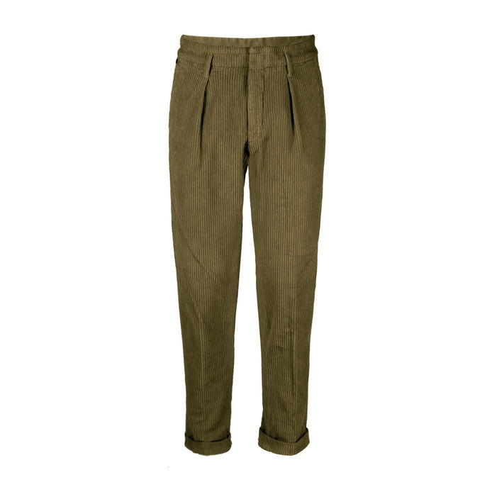 PANTALONE ALESSANDRO VELLUTO PINCE ROCCIA Uomo Military Green