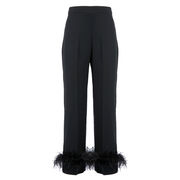 PANTALONE CADì CON INSERTO PIUME Donna Nero PANTALONE CADì CON INSERTO PIUME Donna Nero