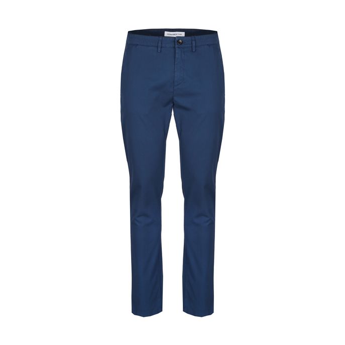 PANTALONE CHINO IN CANNETE' DI COTONE Uomo Blu francia