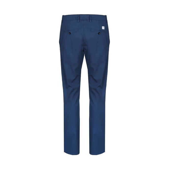 PANTALONE CHINO IN CANNETE' DI COTONE Uomo Blu francia