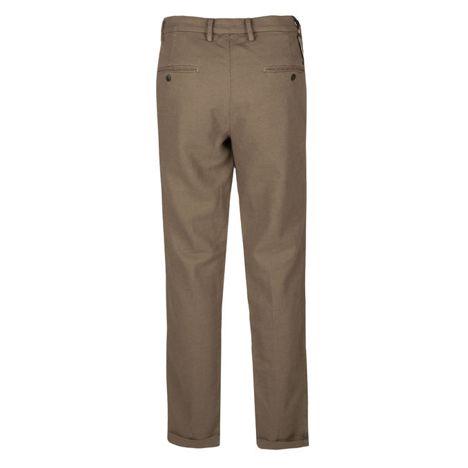 PANTALONE CHINO MICRO DIS. MOULINE Uomo Biscotto
