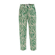 PANTALONE CROP ZEBRATA BUZZIP Donna Green Zebra Lurex PANTALONE CROP ZEBRATA BUZZIP Donna Green Zebra Lurex
