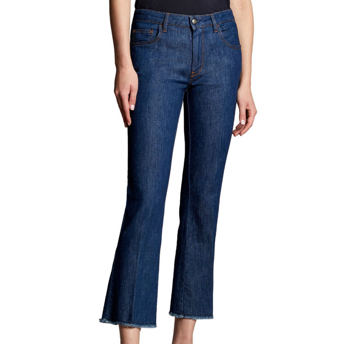 PANTALONE DENIM CROPPED Donna Bluette Chiaro