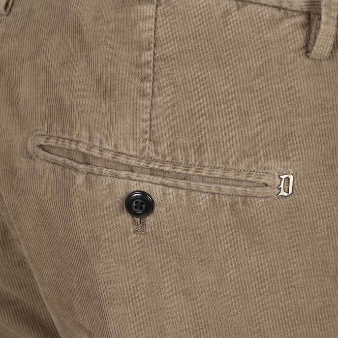 PANTALONE GAUBERT IN VELLUTO A COSTINE Uomo Tortora