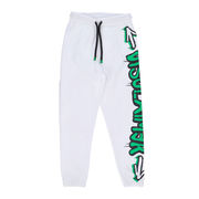 PANTALONE IN FELPA STAMPATO Uomo Bianco Verde PANTALONE IN FELPA STAMPATO Uomo Bianco Verde
