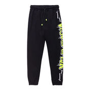 PANTALONE IN FELPA STAMPATO Uomo Nero Giallo Fluo PANTALONE IN FELPA STAMPATO Uomo Nero Giallo Fluo