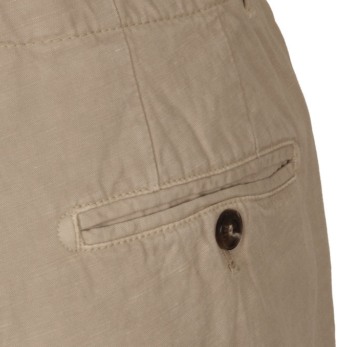 PANTALONE IN LINO Uomo Beige Cammello
