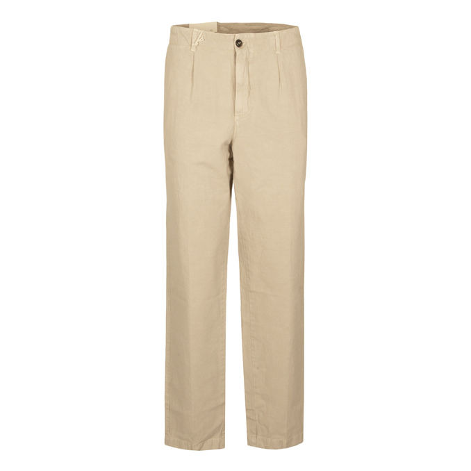 PANTALONE IN LINO Uomo Beige Chiaro