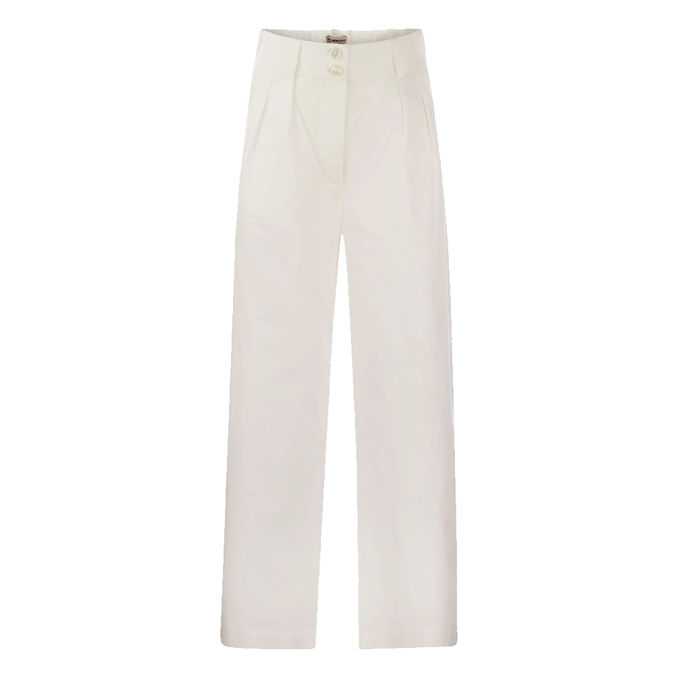 PANTALONE IN POPELINE DI PURO COTONE Donna Light Oak