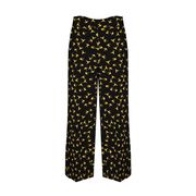 PANTALONE LARGO CROPPED STAMPA RONDINI Donna Nero Giallo PANTALONE LARGO CROPPED STAMPA RONDINI Donna Nero Giallo