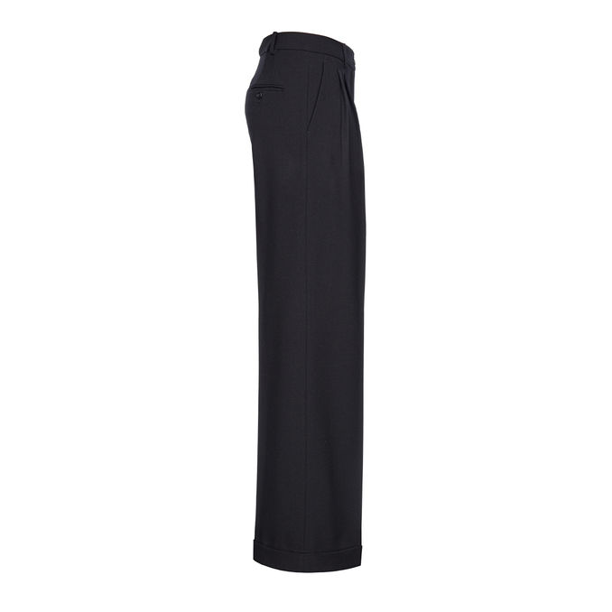 PANTALONE PERU' IN TWILL DI LANA Donna Nero Limousine