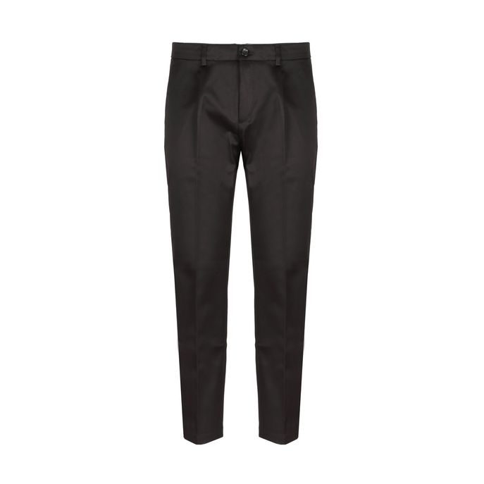 PANTALONE PRINCE CON PINCES IN COTONE Uomo Nero