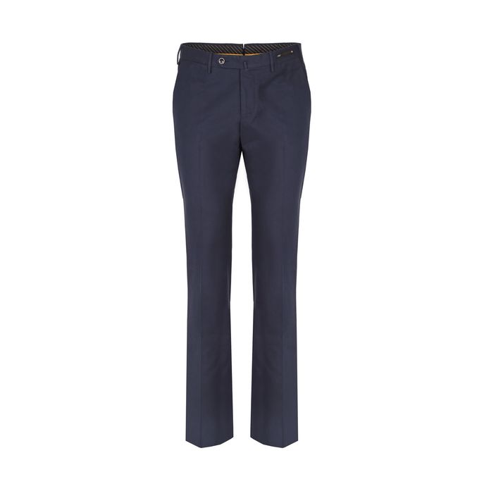 PANTALONE SUPERSLIM IN COTONE STRETCH MICROFANTASIA Uomo Blu navy