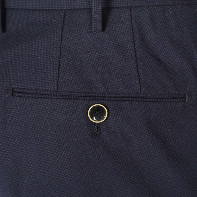 PANTALONE SUPERSLIM IN COTONE STRETCH MICROFANTASIA Uomo Blu navy