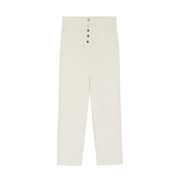 PANTALONE TRECCIA VELLUTO Donna Bianco Avorio PANTALONE TRECCIA VELLUTO Donna Bianco Avorio