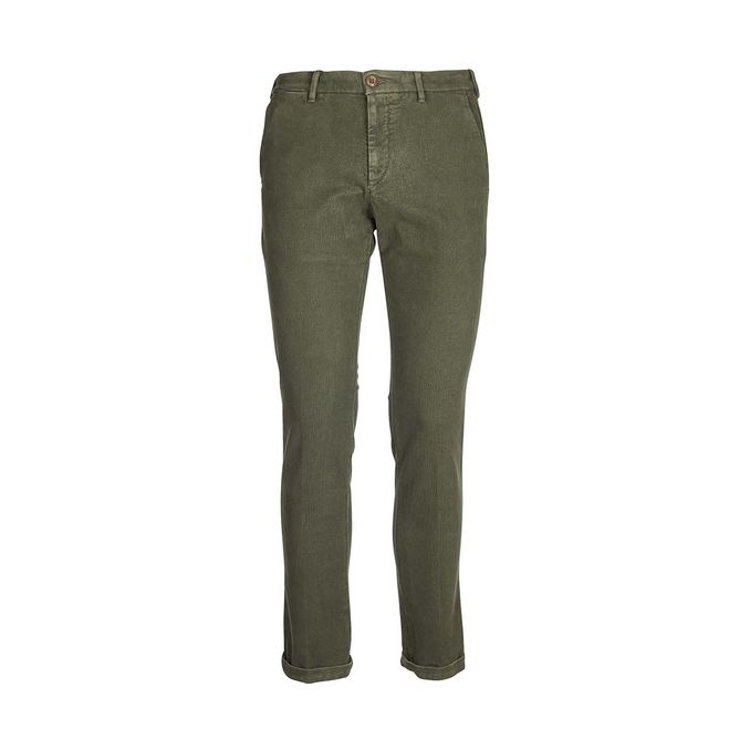 PANTALONI CHINO VELLUTO 1000 RIGHE Uomo Verde Militare