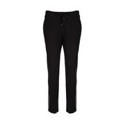 PANTALONI IN COTONE CON BANDE LAMINATE Donna Nero argento PANTALONI IN COTONE CON BANDE LAMINATE Donna Nero argento