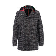 PARKA CON CAPPUCCIO MICROPATTERN IN MISTO LANA Uomo Nero Mattone PARKA CON CAPPUCCIO MICROPATTERN IN MISTO LANA Uomo Nero Mattone