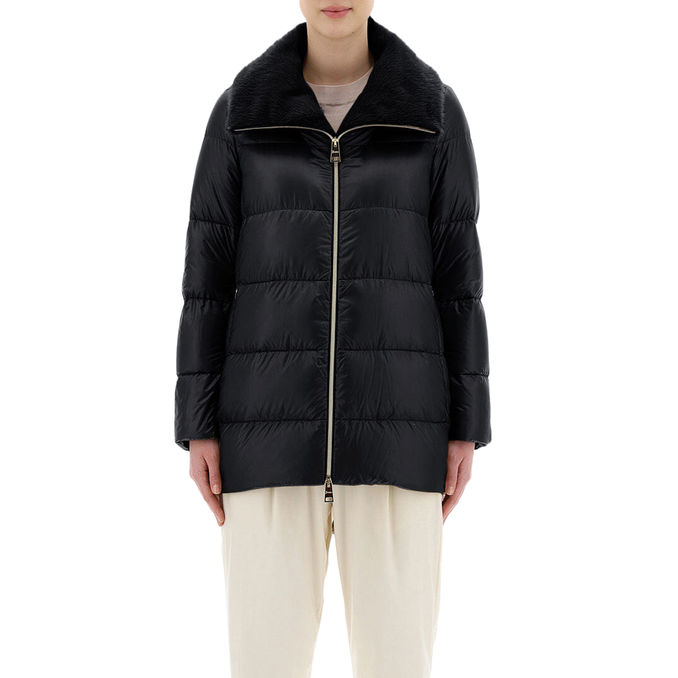 PIUMINO ASIMMETRICO Donna Nero