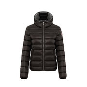 PIUMINO CON CAPPUCCIO FISSO IN NYLON Donna Nero PIUMINO CON CAPPUCCIO FISSO IN NYLON Donna Nero