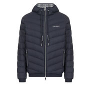PIUMINO CON COULISSE FULL ZIP ELASTICO IN VITA Uomo Blu Grigio Melange PIUMINO CON COULISSE FULL ZIP ELASTICO IN VITA Uomo Blu Grigio Melange