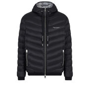 PIUMINO CON COULISSE FULL ZIP ELASTICO IN VITA Uomo Nero Grigio Melange PIUMINO CON COULISSE FULL ZIP ELASTICO IN VITA Uomo Nero Grigio Melange