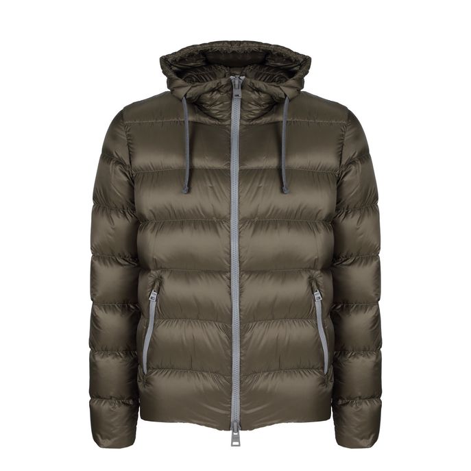 PIUMINO FULLZIP CON CAPPUCCIO Uomo Verde militare