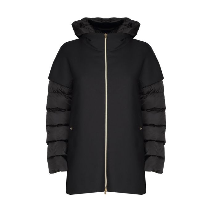 PIUMINO KIDS IN TESSUTO TECNICO CON CAPPUCCIO Bambina Nero
