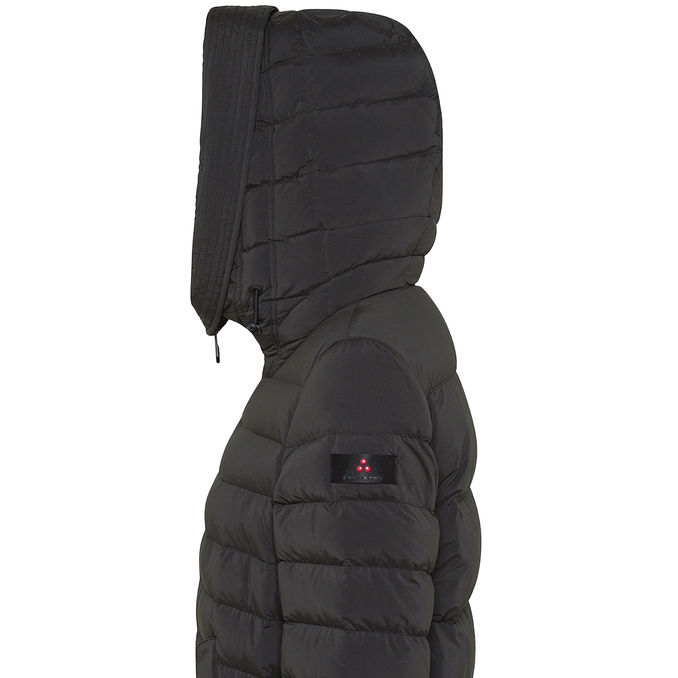 PIUMINO LUNGO CON PELLICCIA IN TONO COLORE