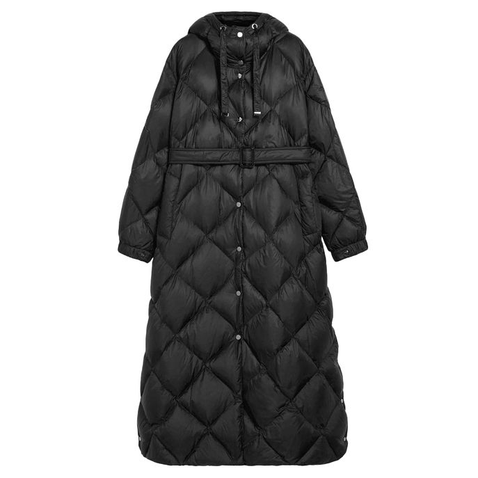 MAX MARA S PIUMINO TREPA LUNGO ROMBI/SPACCHI Donna Black Mascheroni Store