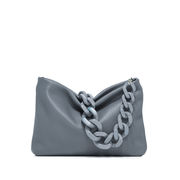 POCHETTE BRENDA IN PELLE CON CATENA IN RESINA Donna Soft Blue POCHETTE BRENDA IN PELLE CON CATENA IN RESINA Donna Soft Blue