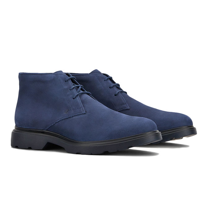 POLACCHINI CLASSIC DERBY IN NABUK Uomo Blu