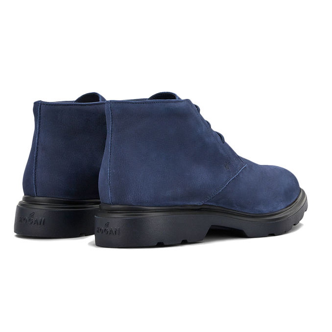 POLACCHINI CLASSIC DERBY IN NABUK Uomo Blu