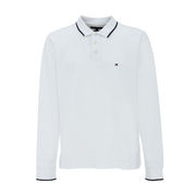 POLO A MANICHE LUNGHE CON PROFILI CONTRASTO Uomo Bianco POLO A MANICHE LUNGHE CON PROFILI CONTRASTO Uomo Bianco