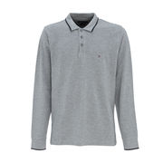 POLO A MANICHE LUNGHE CON PROFILI CONTRASTO Uomo Mid Grey POLO A MANICHE LUNGHE CON PROFILI CONTRASTO Uomo Mid Grey