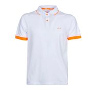 POLO CON PROFILI ARANCIONE FLUO Uomo Bianco Arancione fluo POLO CON PROFILI ARANCIONE FLUO Uomo Bianco Arancione fluo