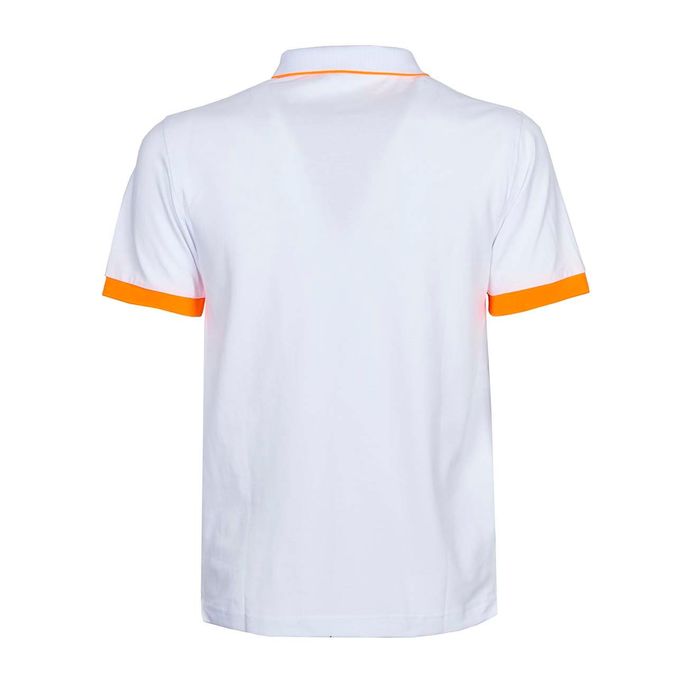 POLO CON PROFILI ARANCIONE FLUO Uomo Bianco Arancione fluo