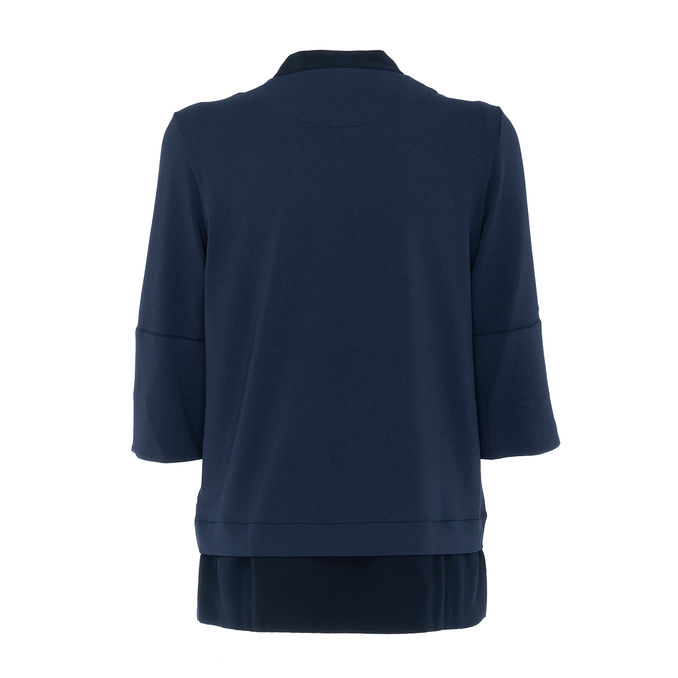 POLO COREANA IN VISCOSA Donna Navy