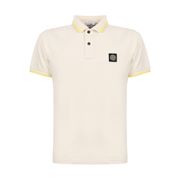 POLO IN COTONE PIQUET SLIM FIT CON BORDINO Uomo Avorio Giallo POLO IN COTONE PIQUET SLIM FIT CON BORDINO Uomo Avorio Giallo