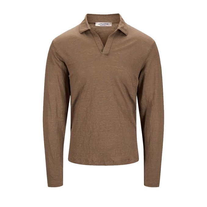 POLO IN LINO Uomo Fango