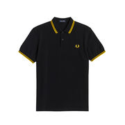 POLO IN PIQUET CON INSERTI A CONTRASTO Uomo Black New Yellow POLO IN PIQUET CON INSERTI A CONTRASTO Uomo Black New Yellow