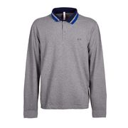 POLO MANICA LUNGA CON TRIPLO PROFILO SUL COLLETTO Uomo Grigio medio POLO MANICA LUNGA CON TRIPLO PROFILO SUL COLLETTO Uomo Grigio medio