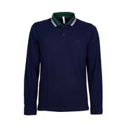 POLO MANICA LUNGA CON TRIPLO PROFILO SUL COLLETTO Uomo Navy Blue POLO MANICA LUNGA CON TRIPLO PROFILO SUL COLLETTO Uomo Navy Blue