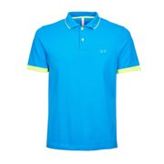 POLO PIQUET CON PROFILO FLUO SOTTILE Uomo Turchese POLO PIQUET CON PROFILO FLUO SOTTILE Uomo Turchese