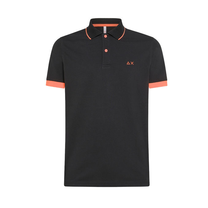 POLO PROFILI FLUO Uomo Nero