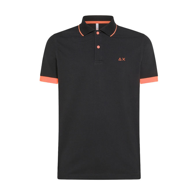 POLO PROFILI FLUO Uomo Nero